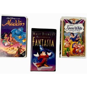 lot of Walt Disney Classic VHS Fantasia, Snow White,  Aladdin
